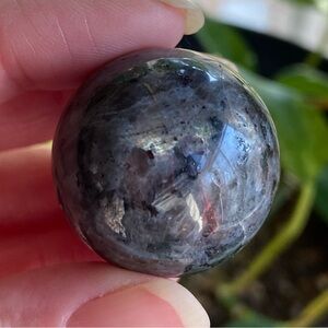 1 Larvikite Crystal Sphere. Round Crystal Rock for Manifestation & Meditation